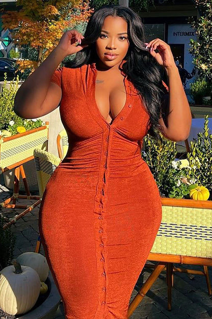 Maxi Slinky Dress Soft and Silky - Rust