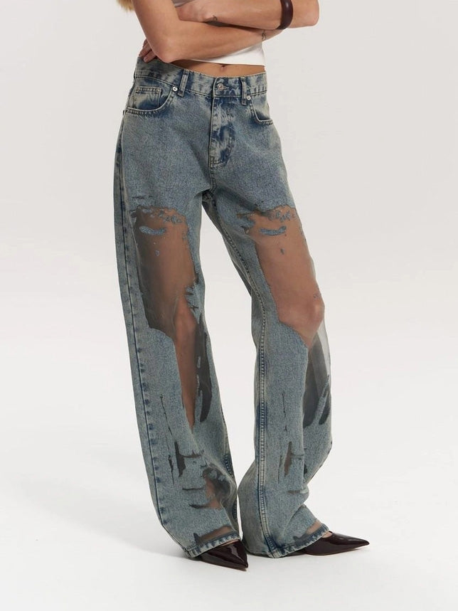 Lysandra - High-Waisted Transparent Jeans