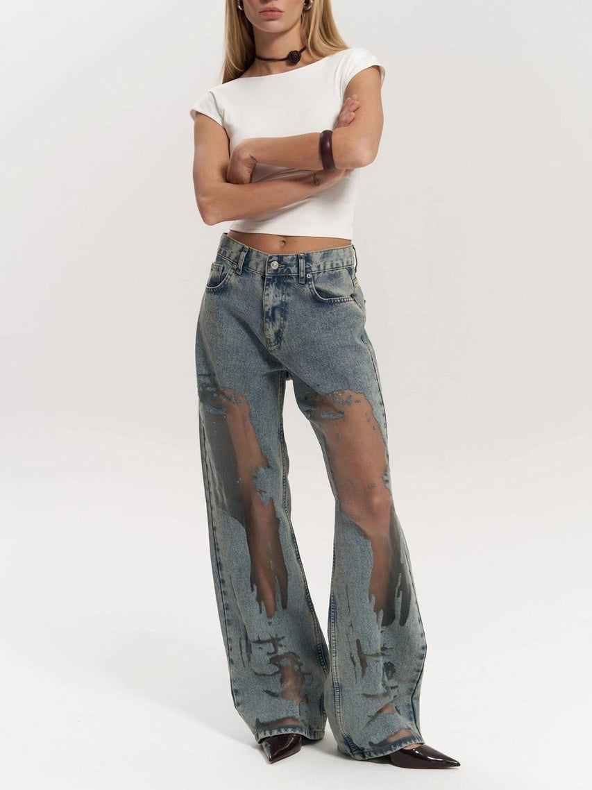Lysandra - High-Waisted Transparent Jeans