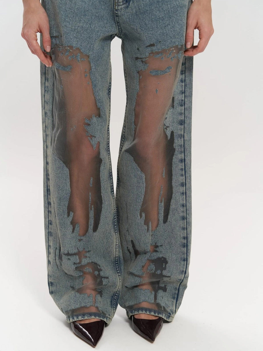 Lysandra - High-Waisted Transparent Jeans
