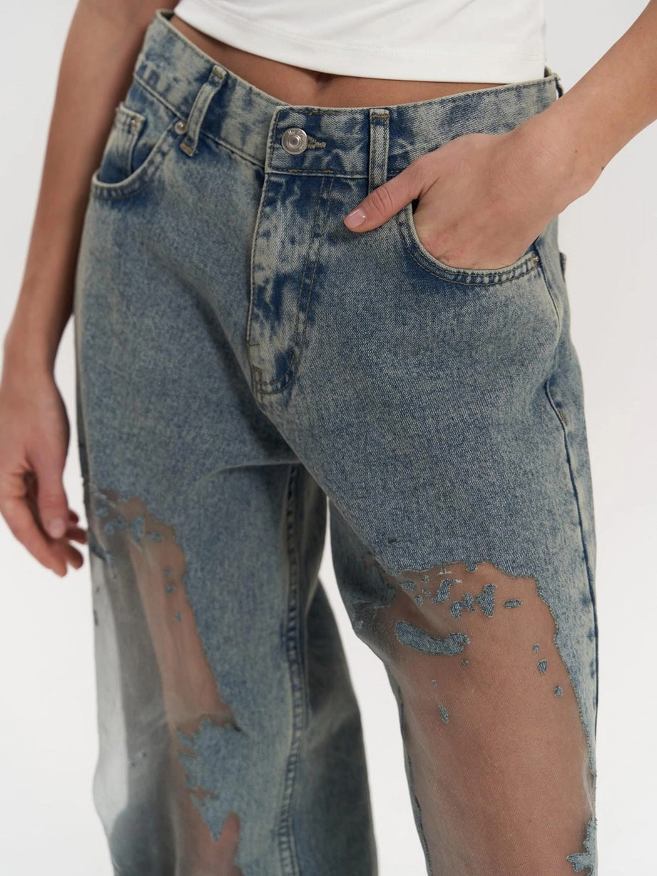 Lysandra - High-Waisted Transparent Jeans