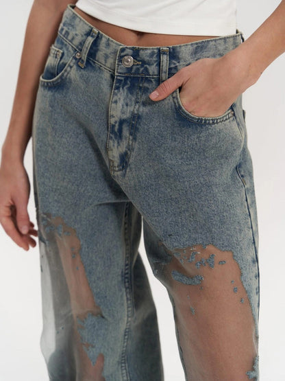Lysandra - High-Waisted Transparent Jeans