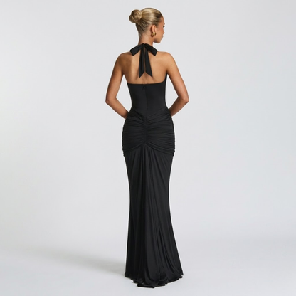 Women’s Elegant Halter Neck Maxi Dress for Evening Events