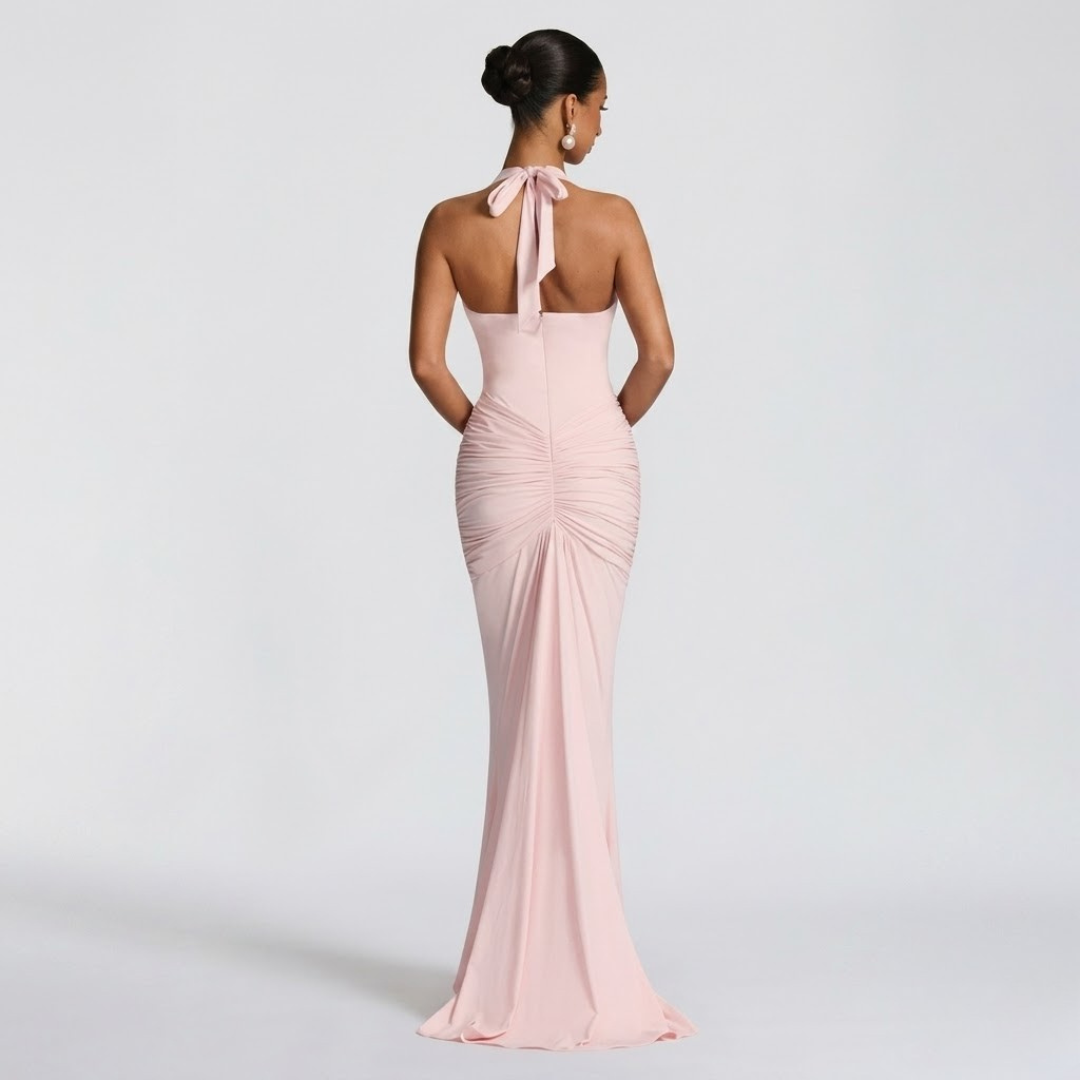 Women’s Elegant Halter Neck Maxi Dress for Evening Events