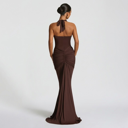 Women’s Elegant Halter Neck Maxi Dress for Evening Events