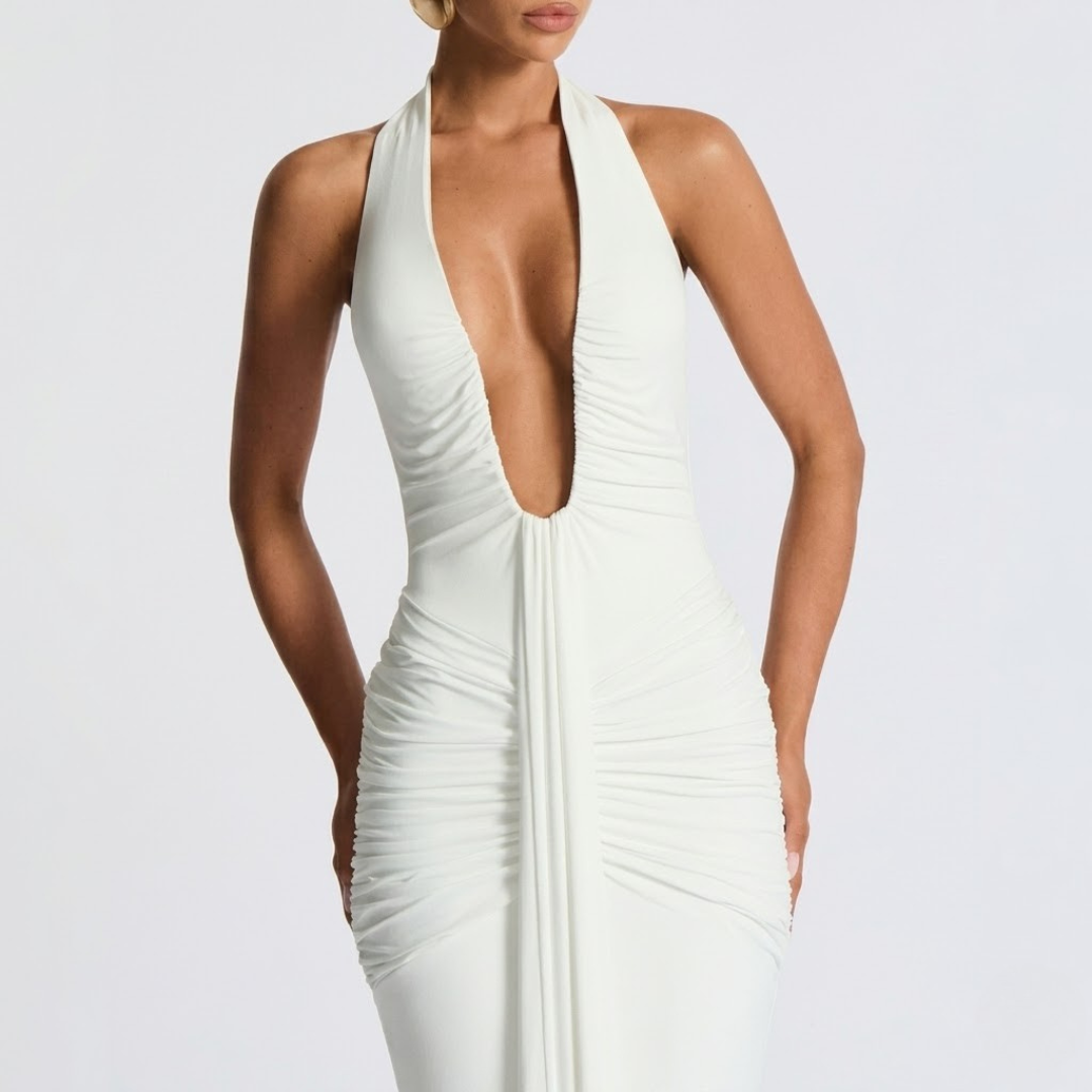 Women’s Elegant Halter Neck Maxi Dress for Evening Events
