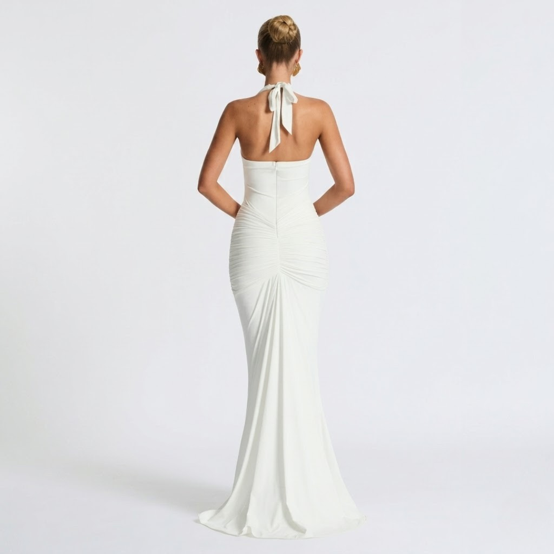 Women’s Elegant Halter Neck Maxi Dress for Evening Events