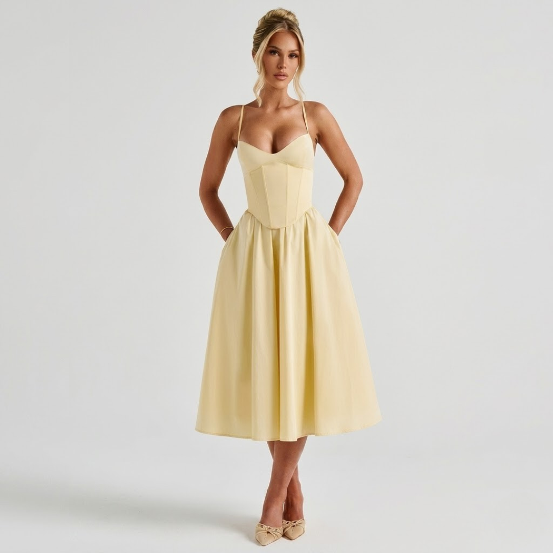 Women’s Elegant Corset Evening Maxi Dress