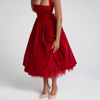 Women’s Elegant Halter A-Line Evening Midi Dress