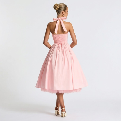 Women’s Elegant Halter A-Line Evening Midi Dress