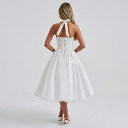 Women’s Elegant Halter A-Line Evening Midi Dress
