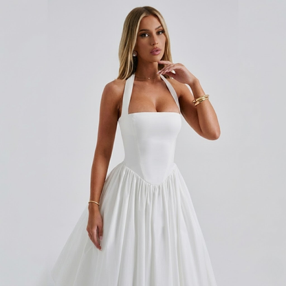Women’s Elegant Halter A-Line Evening Midi Dress