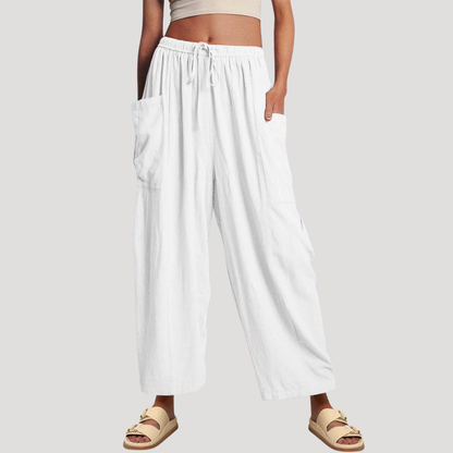 Women’s Easy Wear Wide Leg Drawstring Trousers