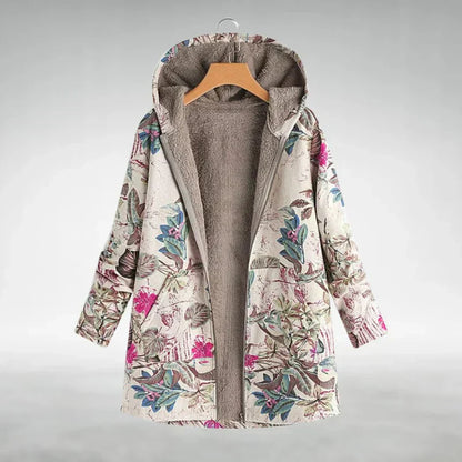 Panida – Elegant Fleece Jacket with Floral Pattern