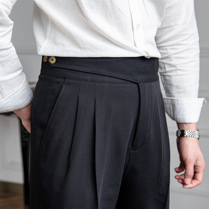 Moneglia Straight Cut Pleated Trousers