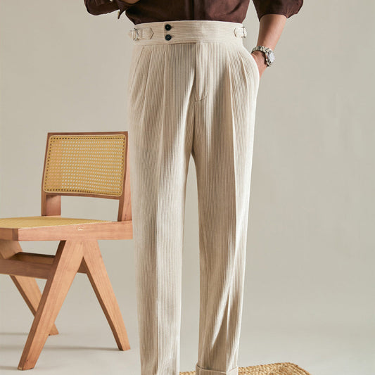 Vintage Corduroy Trousers with Double Pleats from Brescia