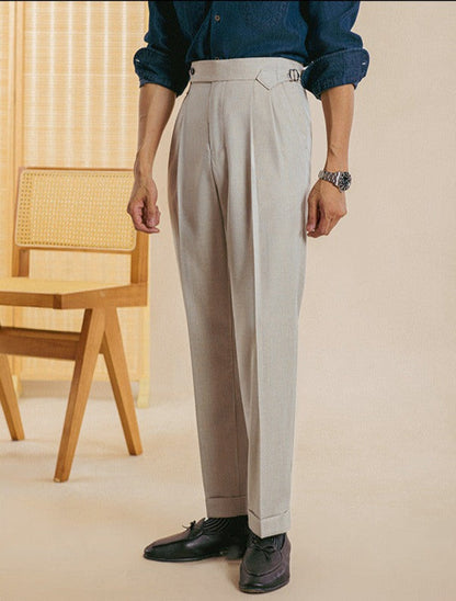 Straight Trousers with Double Pleats Torino