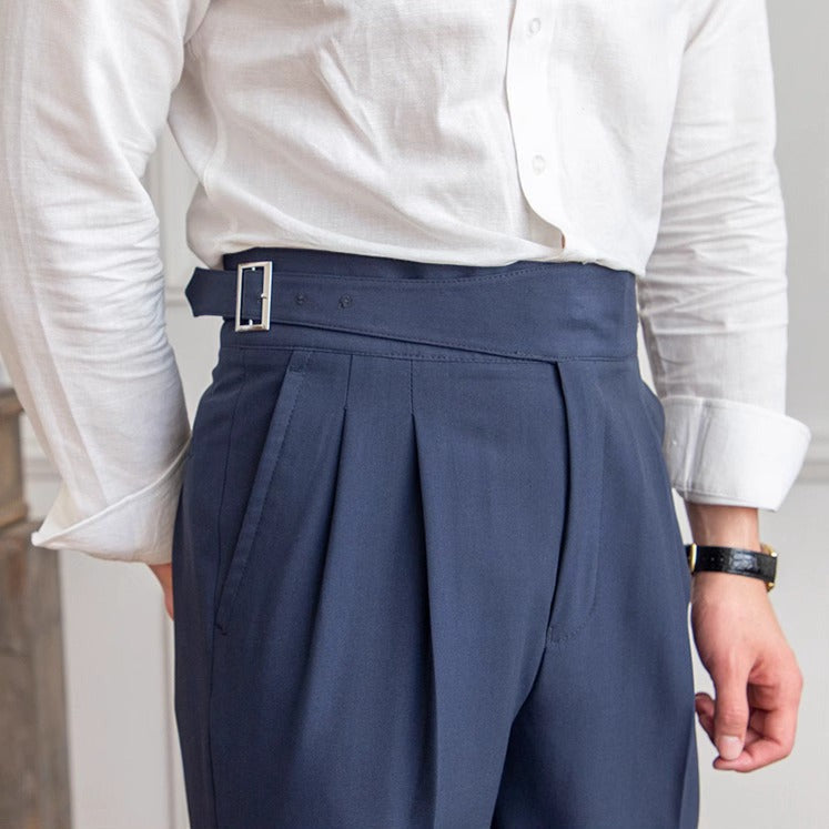 Gurkha Capri Pleated Straight Trousers