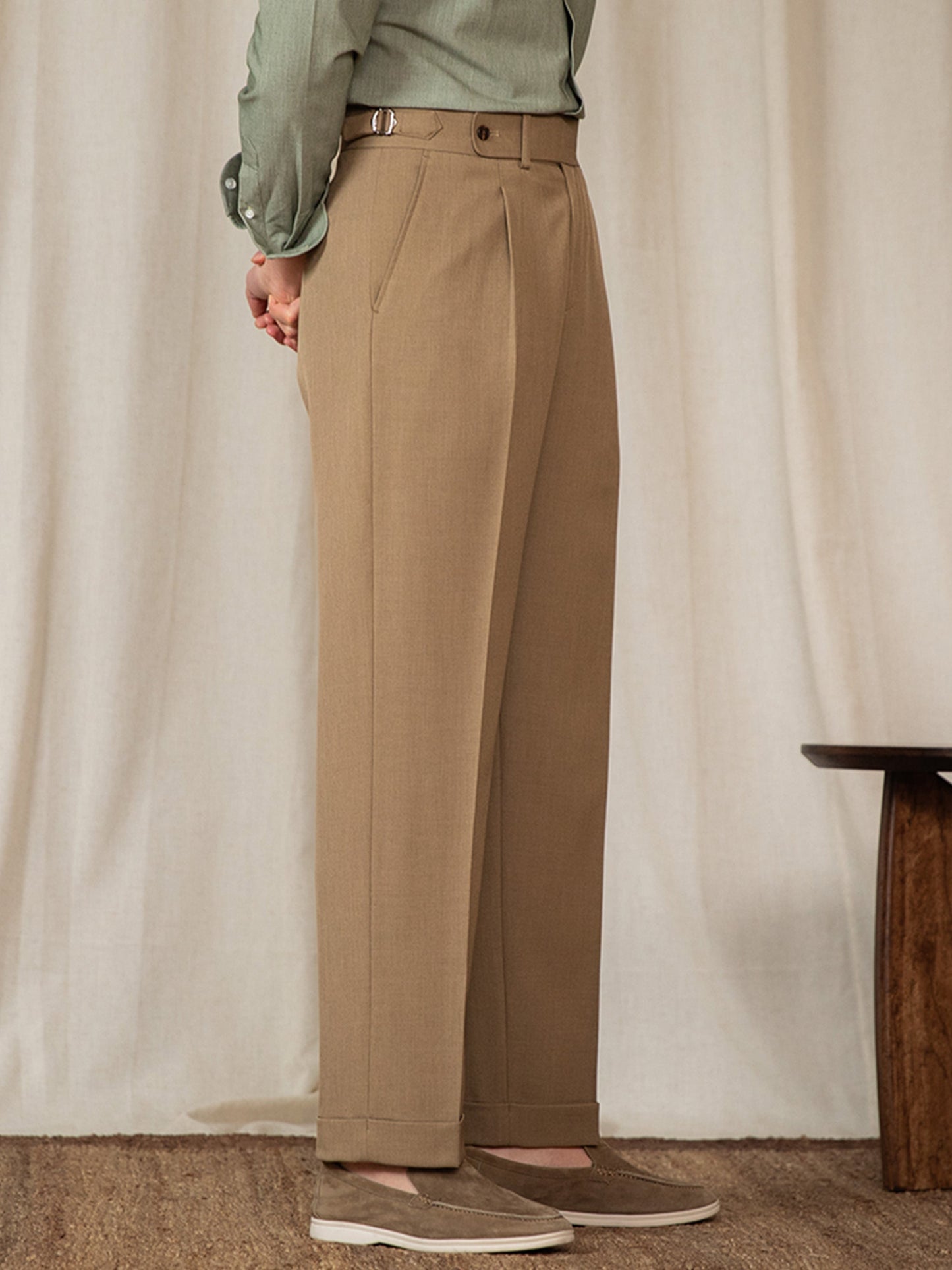 Pleated Straight Trousers Pompei