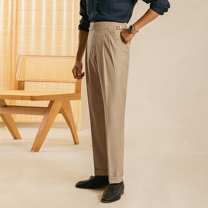Straight Trousers with Double Pleats Torino