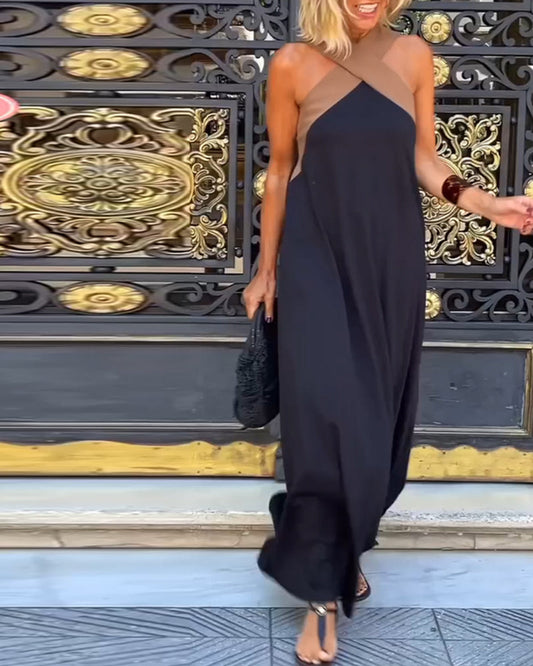 Liese™ | Contrast Cross-Back Dress
