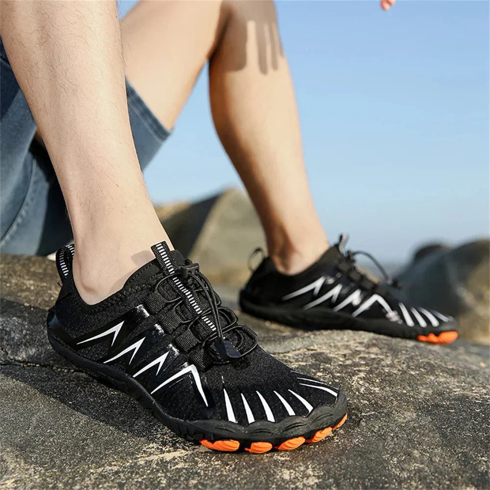 Unisex Grey Quick-Dry Aquatic Shoes for the Beach
