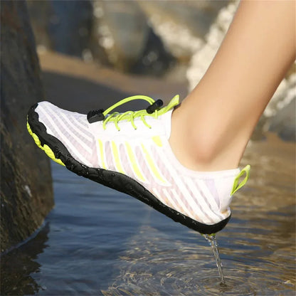 Unisex Grey Quick-Dry Aquatic Shoes for the Beach