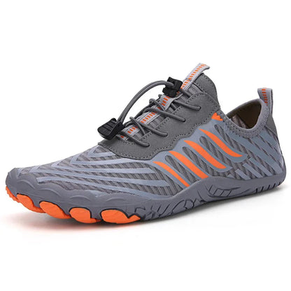 Unisex Grey Quick-Dry Aquatic Shoes for the Beach