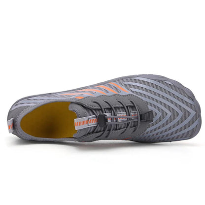 Unisex Grey Quick-Dry Aquatic Shoes for the Beach