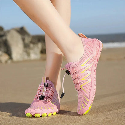 Unisex Grey Quick-Dry Aquatic Shoes for the Beach