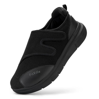 Men's Black Breathable Casual Summer Shoes with Velcro