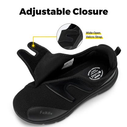 Men's Black Breathable Casual Summer Shoes with Velcro