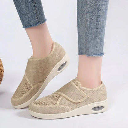 Unisex Lightweight Breathable Beige Summer Shoes with Velcro