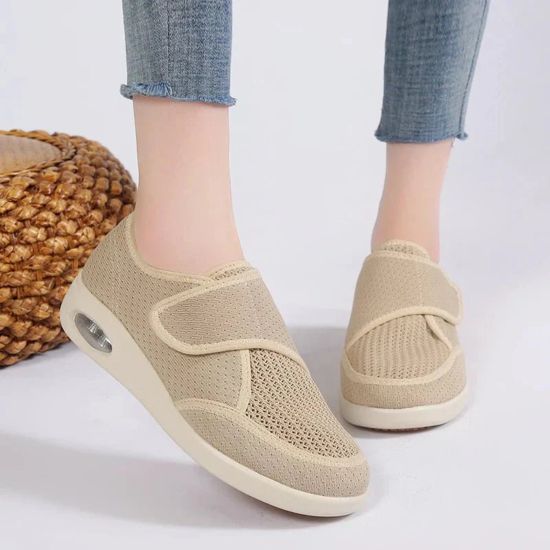 Unisex Lightweight Breathable Beige Summer Shoes with Velcro