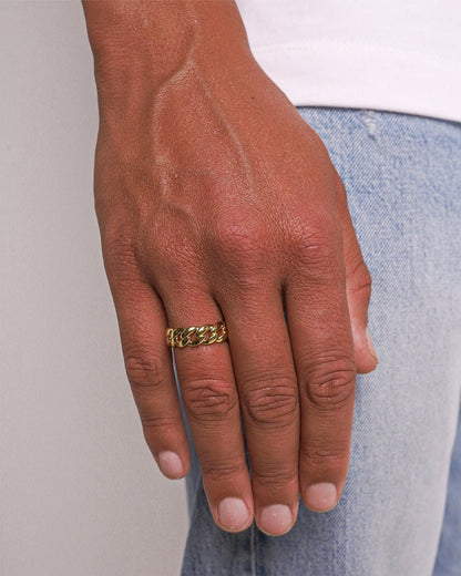 CLEAN CUBAN RING - GOLD