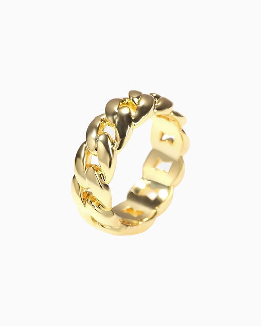 CLEAN CUBAN RING - GOLD
