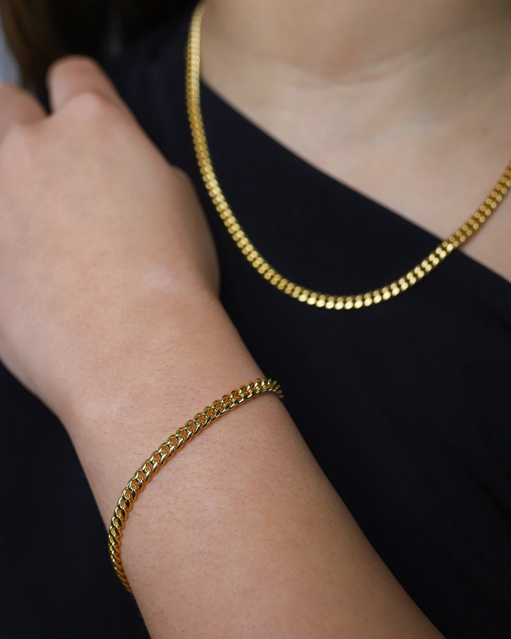 CLEAN CUBAN BRACELET - 4MM GOLD
