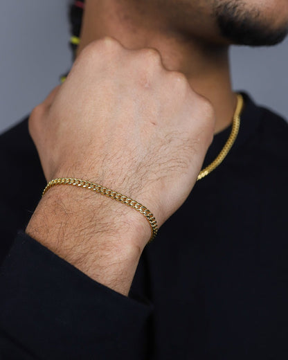 CLEAN CUBAN BRACELET - 4MM GOLD