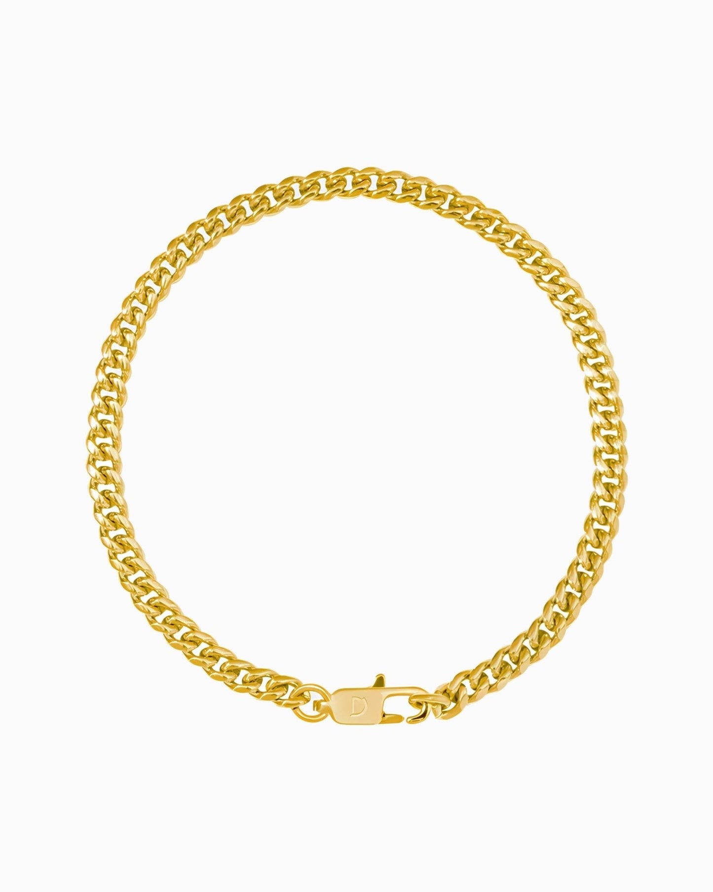 CLEAN CUBAN BRACELET - 4MM GOLD