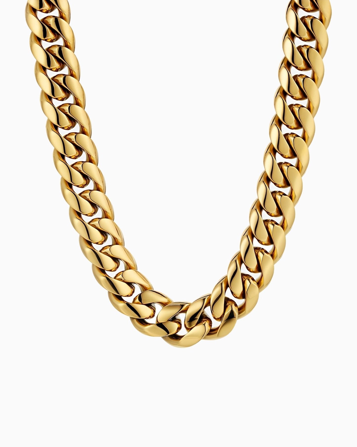 CLEAN CUBAN CHAIN. - 12MM GOLD