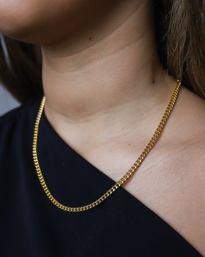 CLEAN CUBAN CHAIN. - 4MM GOLD