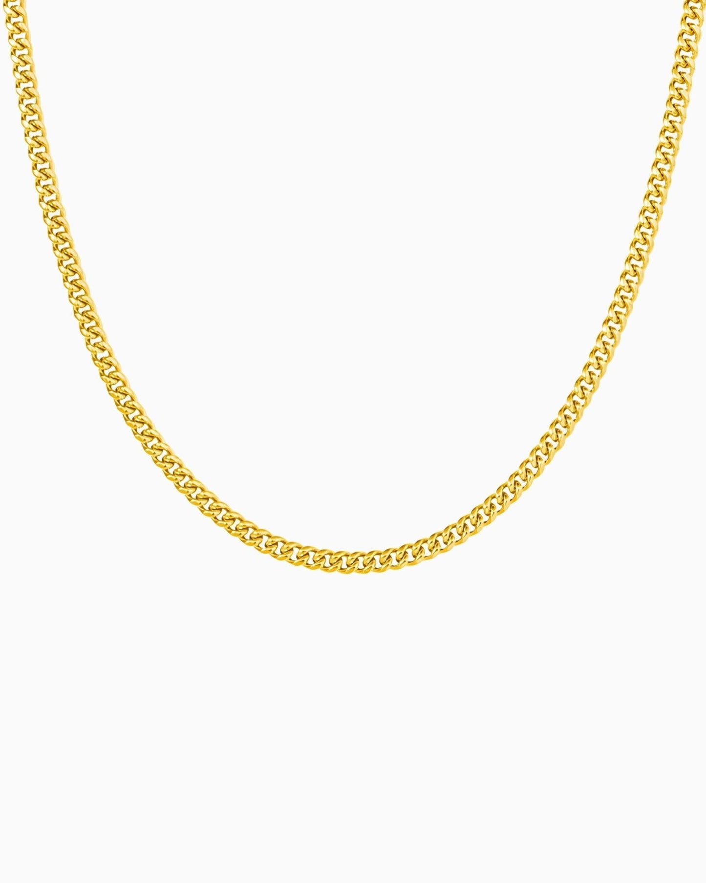 CLEAN CUBAN CHAIN. - 4MM GOLD