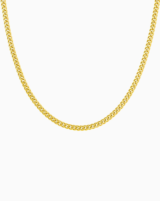 CLEAN CUBAN CHAIN. - 4MM GOLD