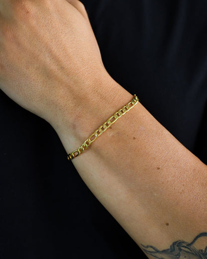 CLEAN FIGARO BRACELET - 5MM GOLD