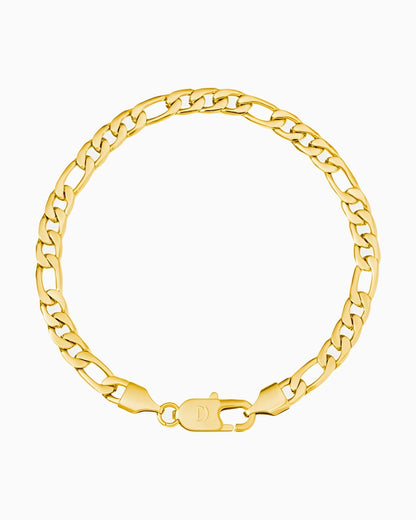 CLEAN FIGARO BRACELET - 5MM GOLD
