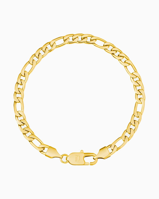 CLEAN FIGARO BRACELET - 5MM GOLD