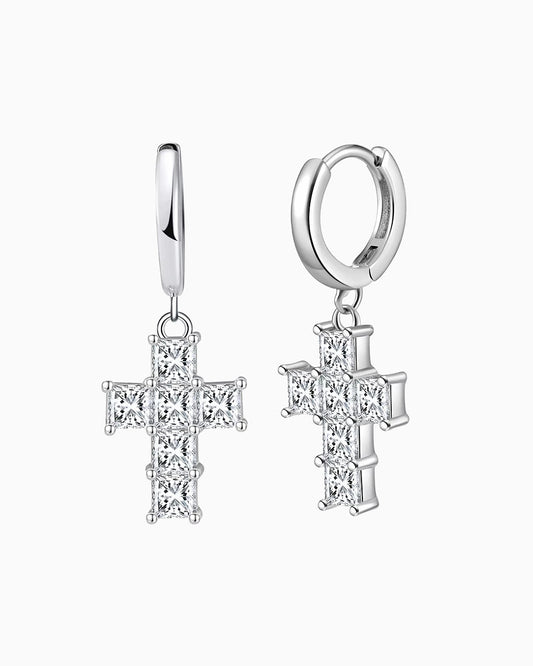 CROSS ARROW EARRINGS.