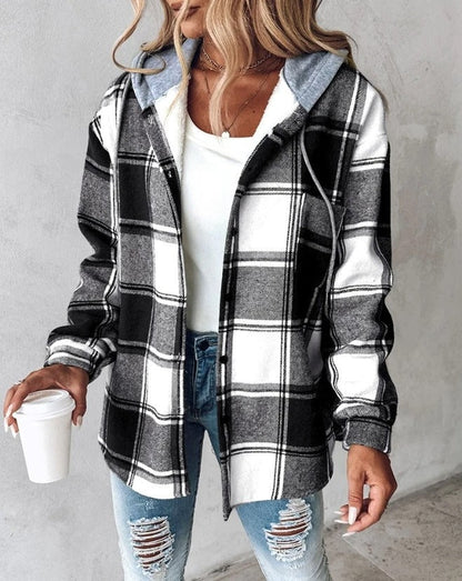 Lorenza | Checked Hooded Jacket