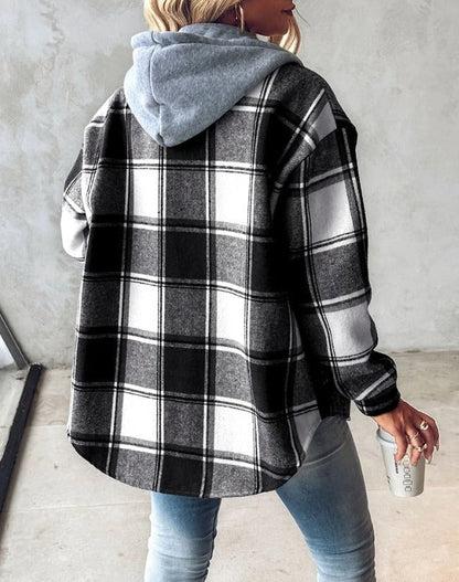 Lorenza | Checked Hooded Jacket