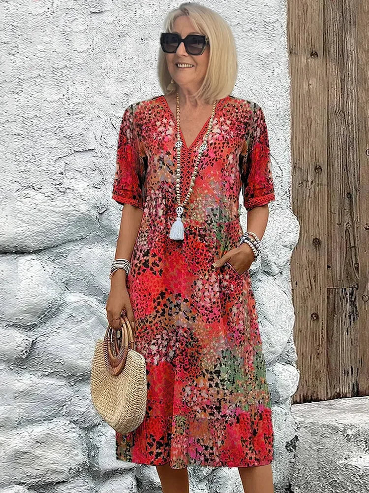 Claudia - Vibrant Mid-Length Dress